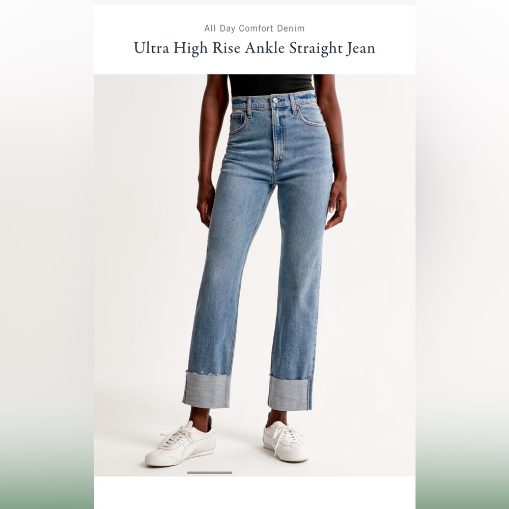 Abercrombie Ultra High Rise Ankle Straight Jean